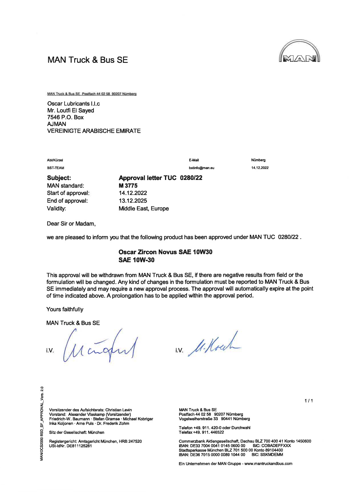 Oscar Lubricants Certificates Oscar Lubricants